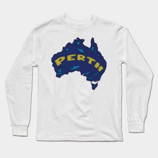 AUSTRALIA MAP AUSSIE PERTH Long Sleeve T-Shirt